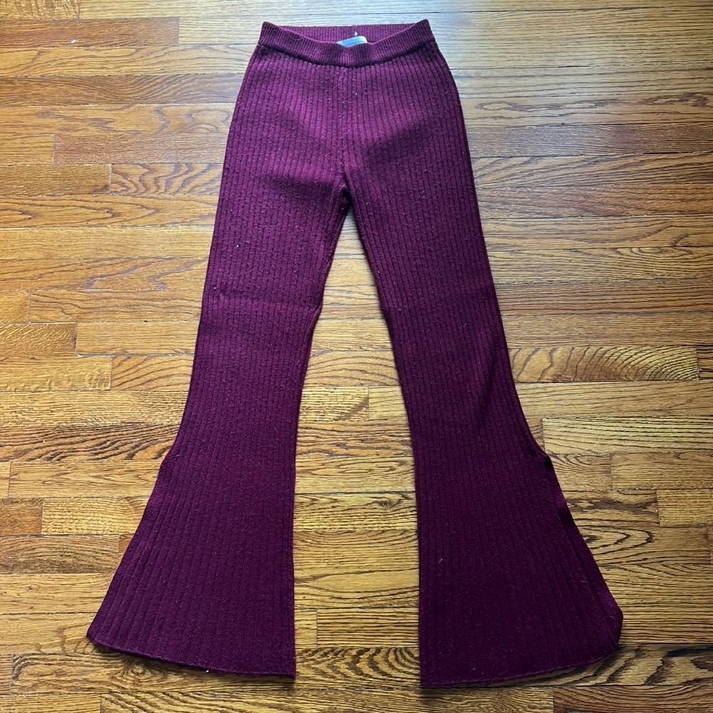 Something Navy Open Flare Knit Pant